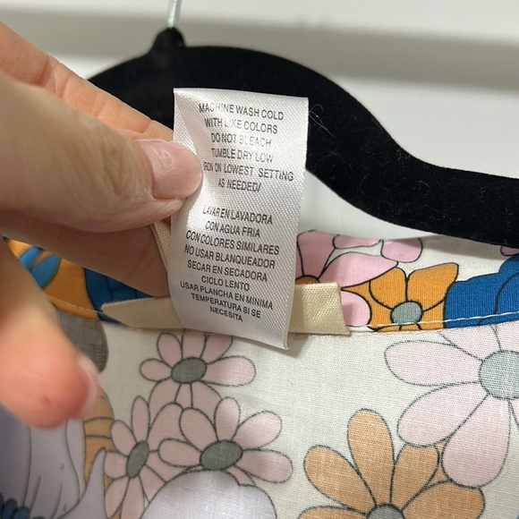 Floral Midi Dress in Blue and Orange - Picture 5 of 8